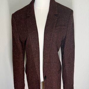 Banana Republic Maroon Herringbone Blazer